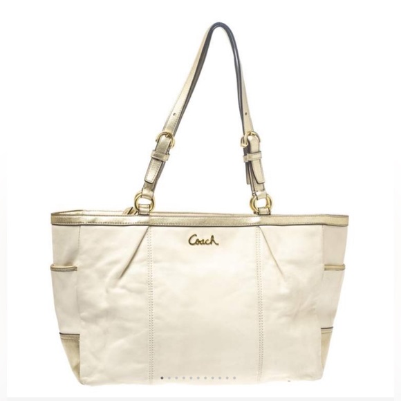 Coach cream/white metallic gold Gallery Lurex - Picture 3 of 12
